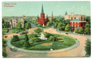 Thomas Circle Washington DC 1910c postcard