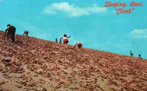 Vintage Postcard Sleeping Bear Climb Dunes Nat'l Lakeshore Golden Sand Michigan