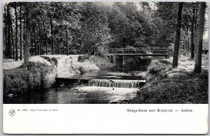 Slingerbeek met Waterval Aalten, Netherlands, River Stream, Waterfall, Postcard