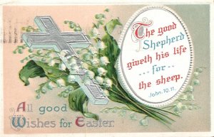 Vintage Postcard 1910's All Good Wishes For The Easter Message Wishes Souvenir
