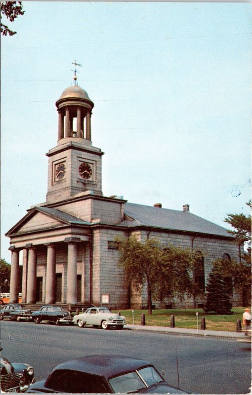 Historic First Parish Christian Church Quincy Massachusetts Chrome Postcard