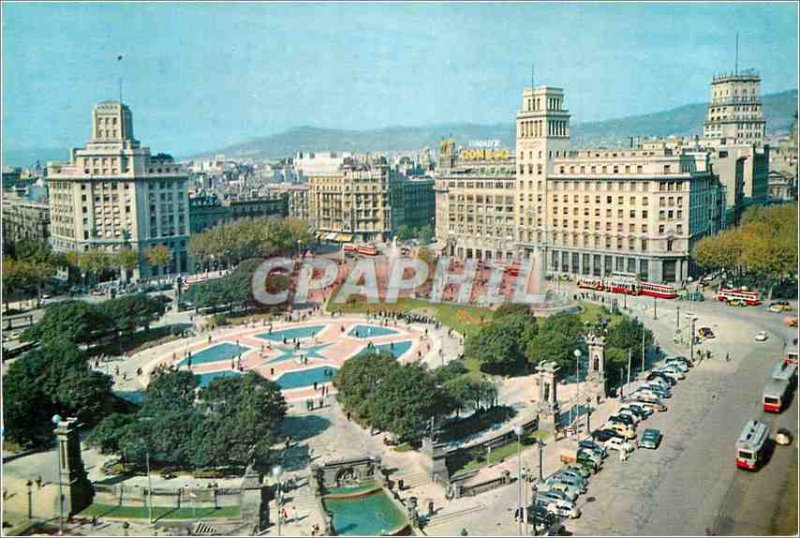 Modern Postcard Puerto Barcelona Harbor Plaza Cataluna