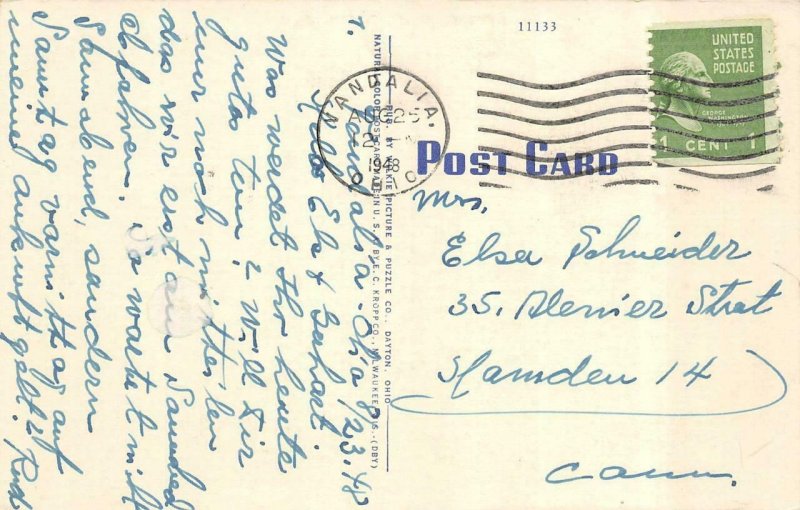 DAYTON, OH Ohio    POST OFFICE     1948 Kropp Linen Postcard