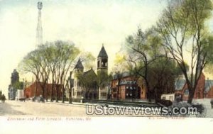 Broadway & Fifth St - Hannibal, Missouri MO Postcard