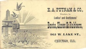 Approx. Size: 2.5 x 4.5 E.A. Putnam & Co, Boots, Shoes & Rubbers Chicago, Ill...