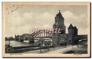 Old Postcard Mainz am Rhein Kaiserbrücke