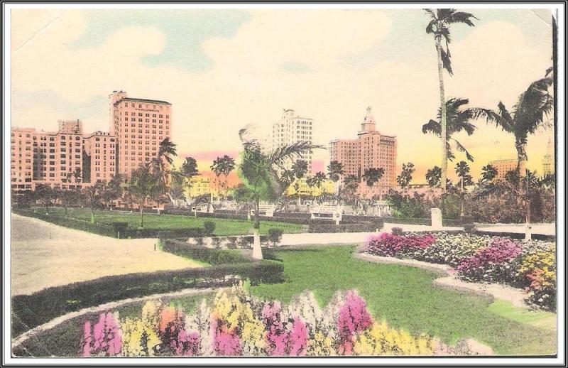 Florida Miami Skyline Hand-Colored - [FL-097]