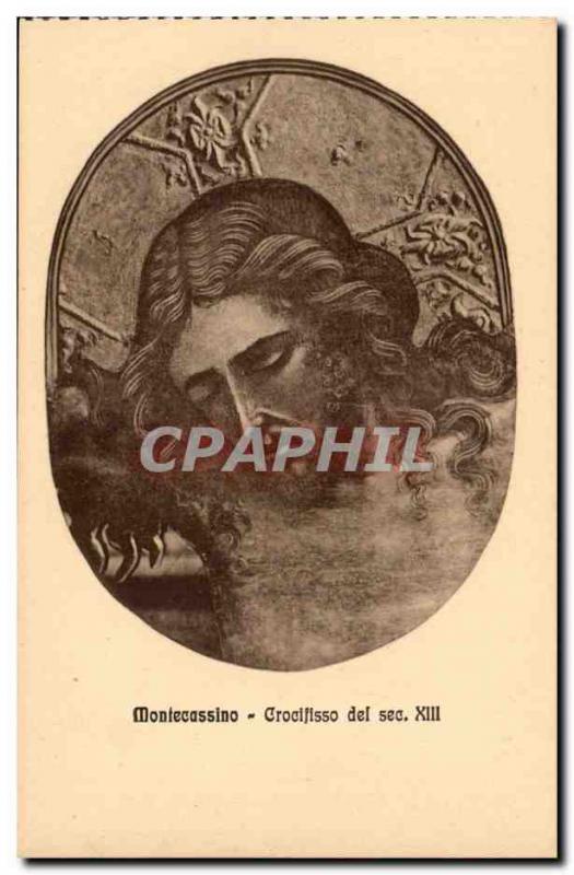 Italy Italia Postcard Old Montecassino dry Crocifisso del XIII (Christ)