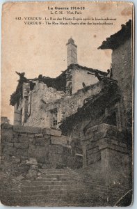 c1910s Verdun, France Rue Hauts-Degres PC WWI Bombardment Destruction Ruins A22