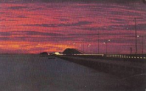 Florida Saint Peterburg A Fiery Afterglow Paints The Clouds Over Gandy Bridge...