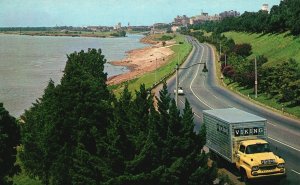 Vintage Postcard Winding Riverside Drive Memphis On Mississippi Tennessee TN