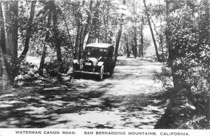 Postcard RPPC California San Bernardino Mountains Waterman Canyon Road CA23-861