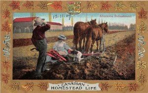 br105741 afternoon refreshment  canadian homestead life  canada heraldic litho