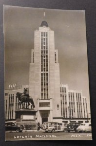 Mint Mexico Postcard Loteria Nacional Building Skyscraper Cars VOZ RPPC