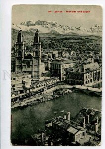 3079829 SWITZERLAND Zurich Munster und Alpen Vintage PC