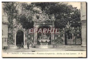 Old Postcard Nancy Place Stanislas Fontaine d & # 39Amphitrite Jean Lamour Grids