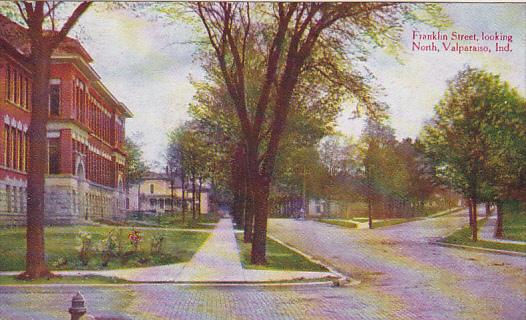 Indiana Valparaiso Franklin Street Looking North 1911