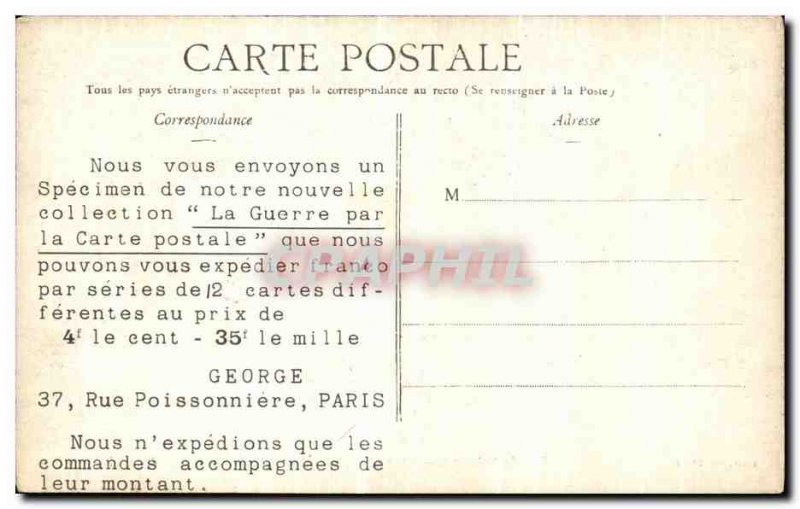 Old Postcard Rue De Soissons Effect German Obus