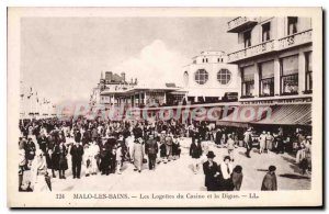 Old Postcard Malo les Bains Logettes Casino and La Digue