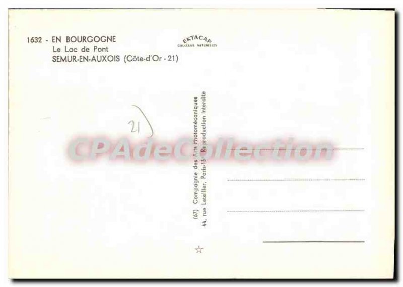 Modern Postcard Semur-en-Auxois Lake Bridge