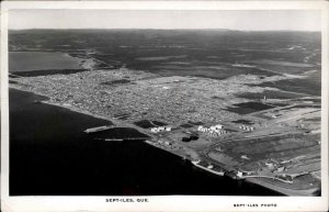 Sept-Iles Quebec Aerial View Real Photo Postcard