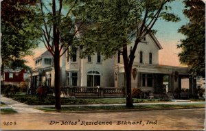 1914 Postcard Dr. Miles' Residence in Elkhart, Indiana
