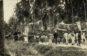 PC CPA SINGAPORE, CHINESE FUNERAL PROCESSION, REAL PHOTO Postcard (b19725)