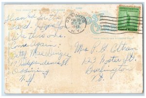 1943 River Scene, Kill Brook Ossining New York NY Vintage Posted Postcard 