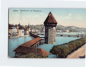Postcard Kapellbrücke und Wasserturm Lucerne Switzerland
