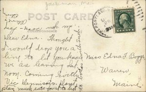 Jackman ME The Line House Gas Station c1920 Real Photo Postcard