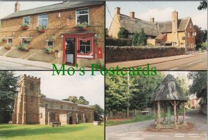 Northamptonshire Postcard - East Haddon Post Office, Red Lion, Pump  RR19858