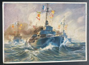 Mint Germany Color Picture Postcard PPC lights Ships On The March