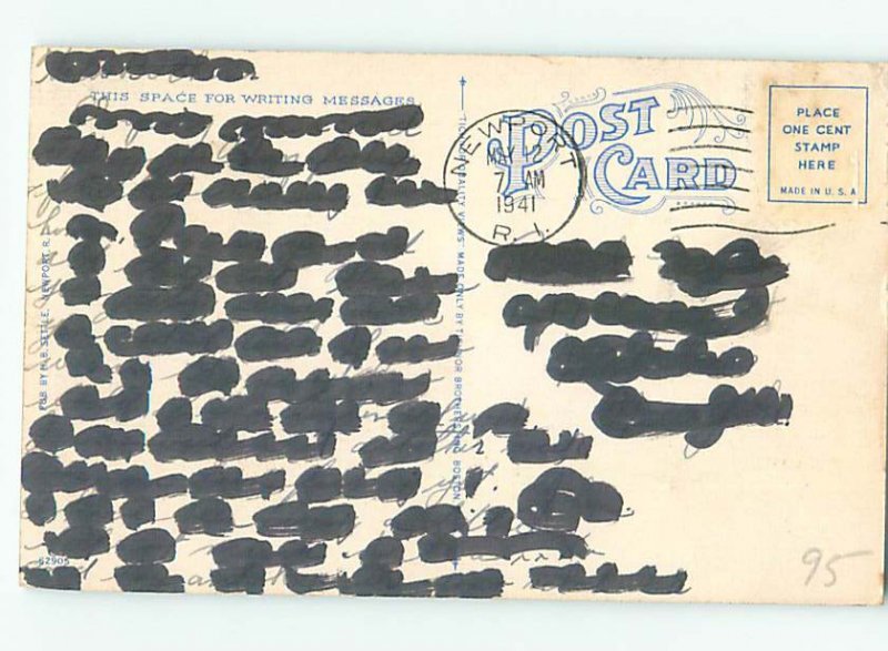 Linen POST OFFICE SCENE Newport Rhode Island RI AF0963