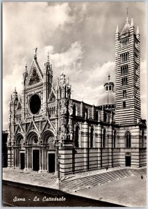 Siena - La Cattedrale Italy Medieval Church, Real Photo RPPC, Vintage Postcard