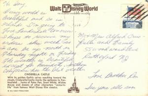 Early Walt Disney World, 1972 Cinderella Castle,Vintage Postcard