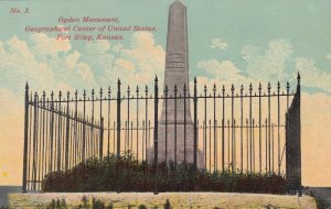 FORT RILEY, Kansas, 1900-1910s; Ogden Monument, Geographical Center Of U.S.