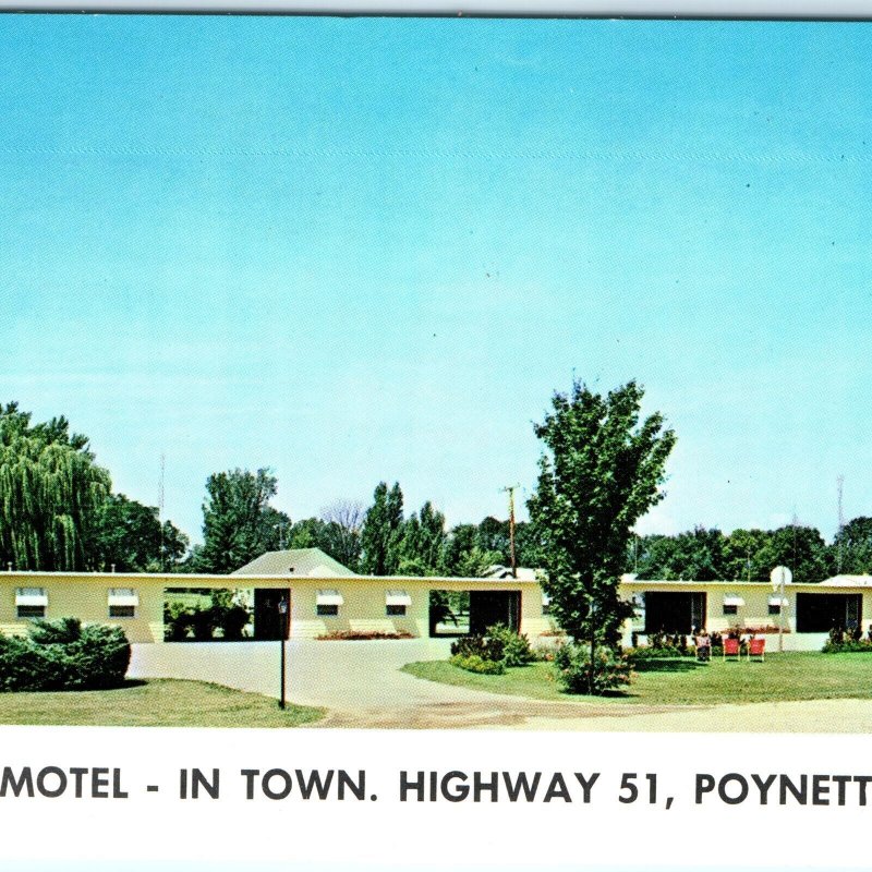 c1950s Poynette, WI Scott's Motel US Hwy 51 Chrome Photo PC by JA Fagan Wis A152