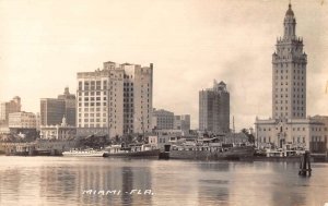 Miami Florida Waterfront Scene Real Photo Vintage Postcard AA35133 