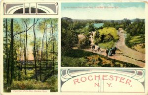 c1907 Split View Postcard; Rochester NY Genesee River, Seneca Park Views