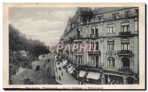 Postcard Old Wisbaden Wilbelmstrabe Rue Guillaume William Street