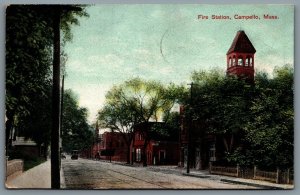 Postcard Campello Massachusetts c1908 Fire Station Brockton Plymouth County