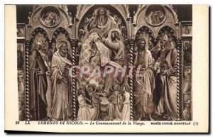 Postcard Old Lorenzo di Nicolo Coronation of the Virgin Musee Conde Chantilly