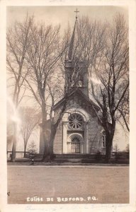 Bedford Quebec Canada Church Real Photo Vintage Postcard AA37914