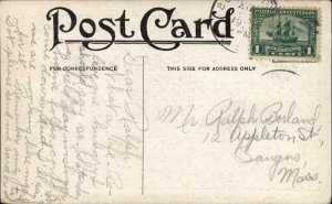 Plymouth MA Massachusetts Pine Tree Camp Long Pond Interior c1915 Postcard