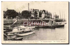 Old Postcard Deauville Beach Fleurie Le Bassin des Yachts ed The Beach The Ha...