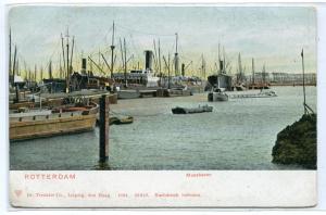 Maashaven Ship Harbor Rotterdam Netherlands 1905c postcard