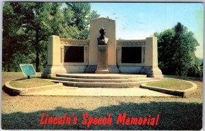 VINTAGE POSTCARD ABE LINCOLN'S SPEECH MEMORIAL AT GETTYSBURG P.A. 1962