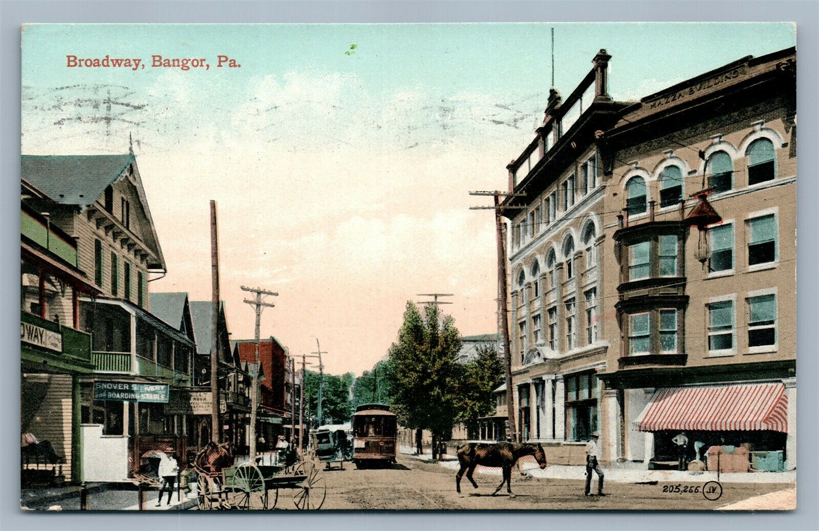 Bangor PA Broadway 1912 Antique Postcard United States Pennsylvania