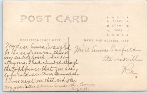 c1910s Folk Victorian House RPPC Lovely Town Photo Stevensville A. Canfield A156