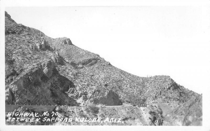 RPPC Highway No. 70 Between Safford - Globe, Arizona c1940s Vintage Postcard